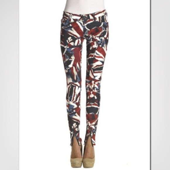 NWT Hudson Juliette Refine Super Skinny Jeans Red White Blue Snakeskin Low Rise - Picture 1 of 14